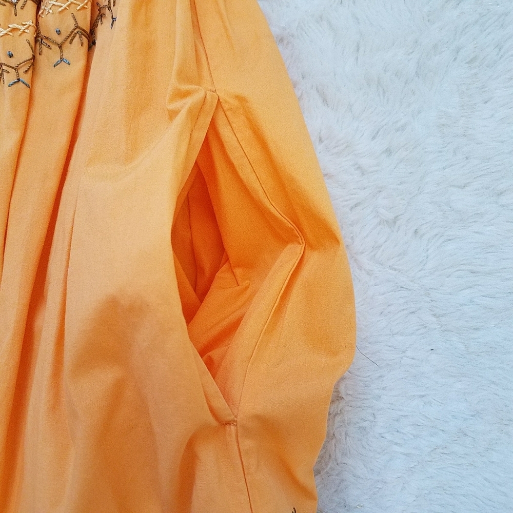 Ulla Johnson Mariza Poplin Midi Dress in Papaya - Picture 10 of 14